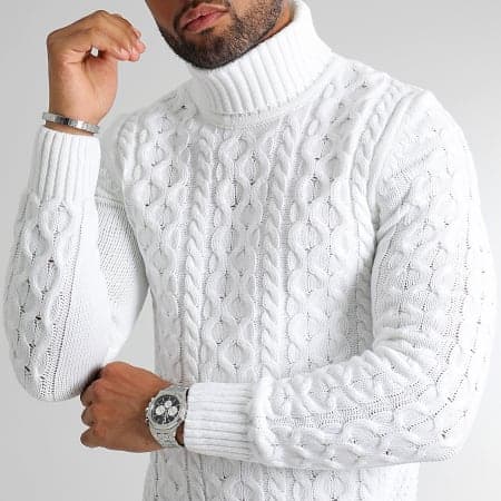 Twisted Turtleneck Sweater 0357 White